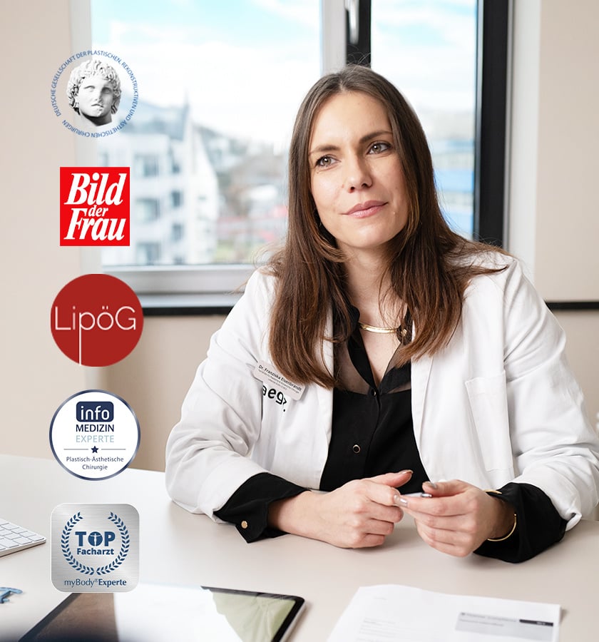 Dr. Franziska Eisenbrandt, Expertin für Frauengesundheit und Lipödem-Behandlungen, im Beratungsgespräch mit einer Patientin im aegz.